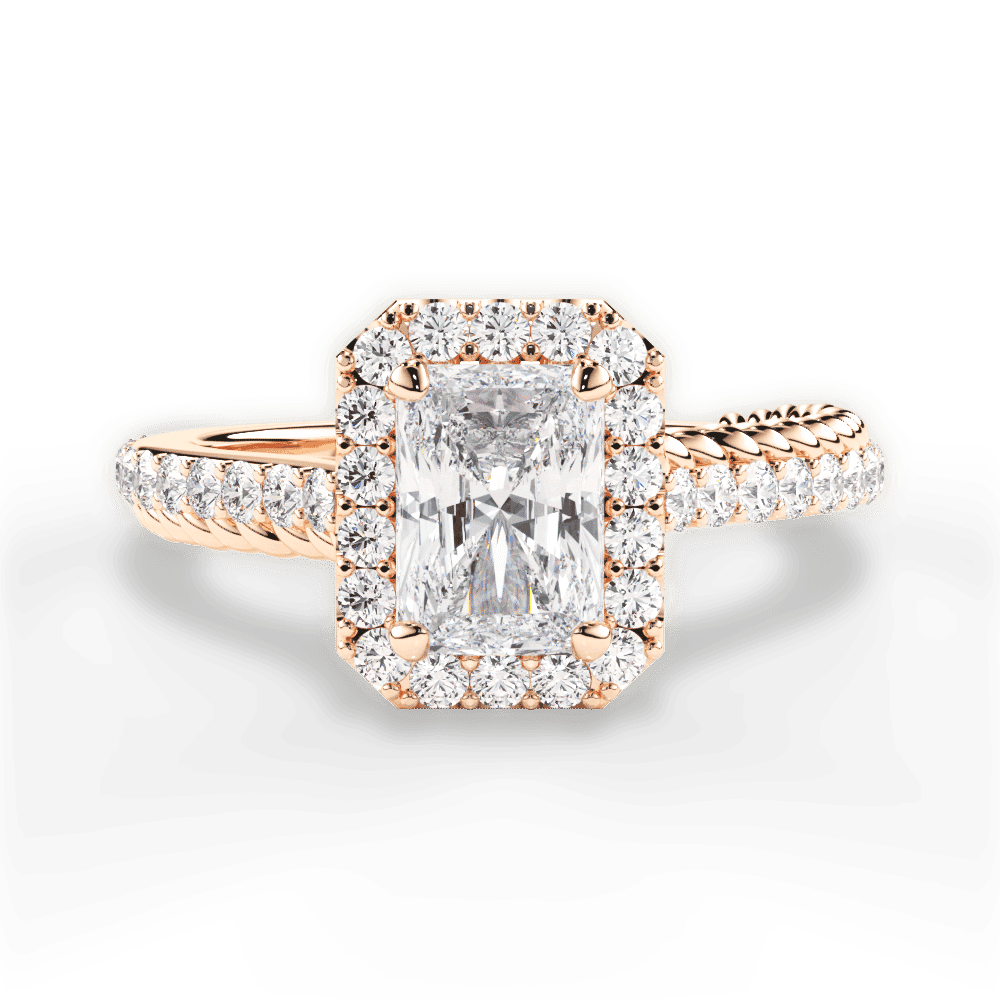 14kt Rose Gold/18kt Rose Gold/radiant/top