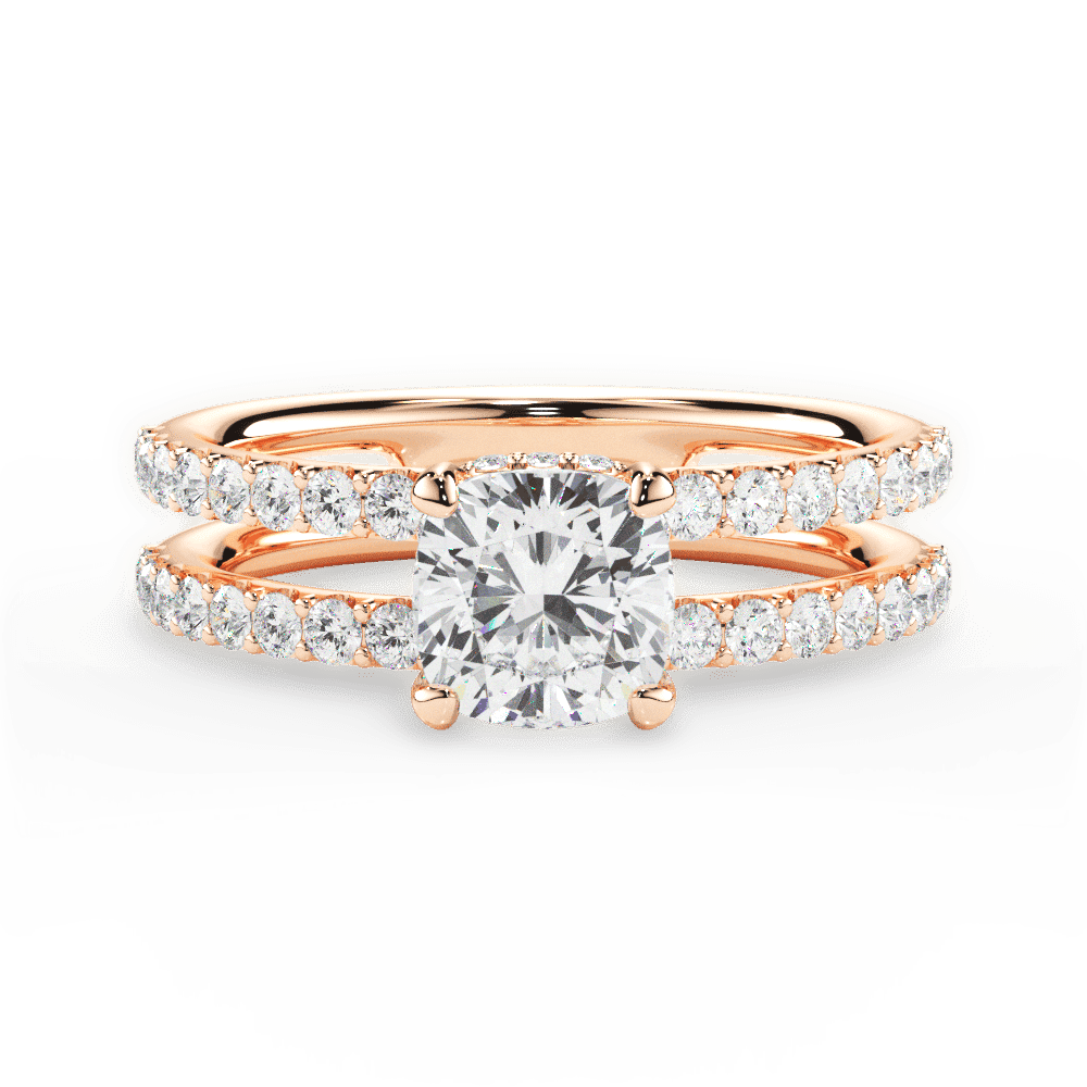 14kt Rose Gold/18kt Rose Gold/cushion/top