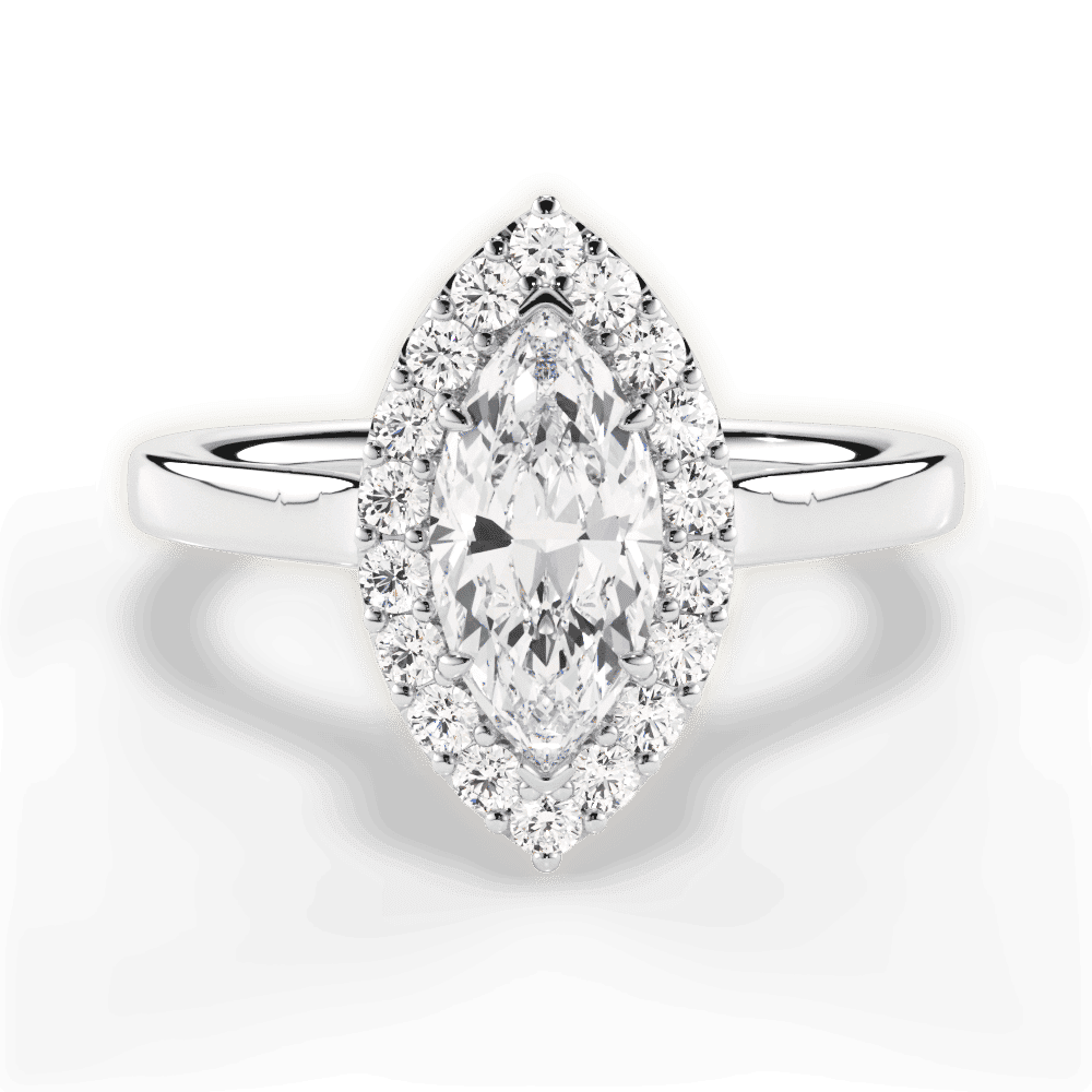 14kt White Gold/18kt White Gold/Platinum/marquise/top