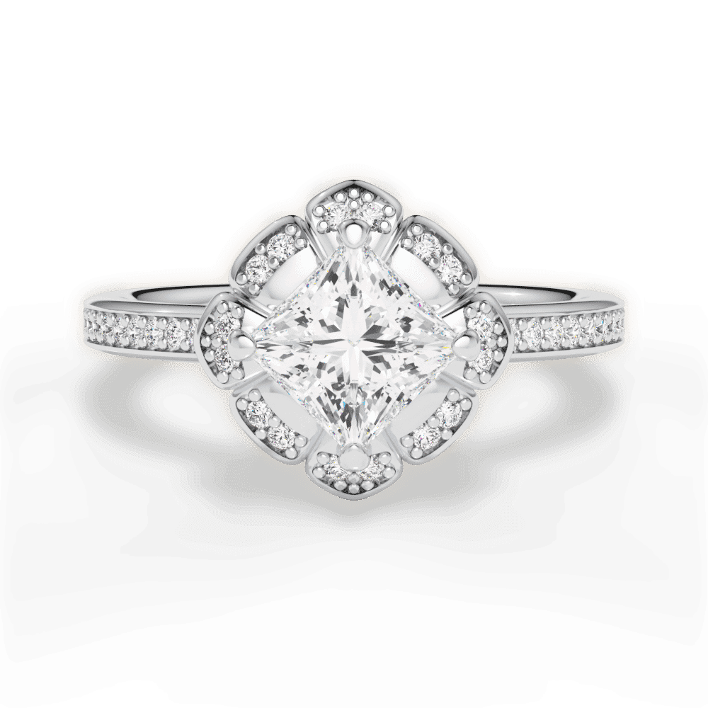 14kt White Gold/18kt White Gold/Platinum/princess/top