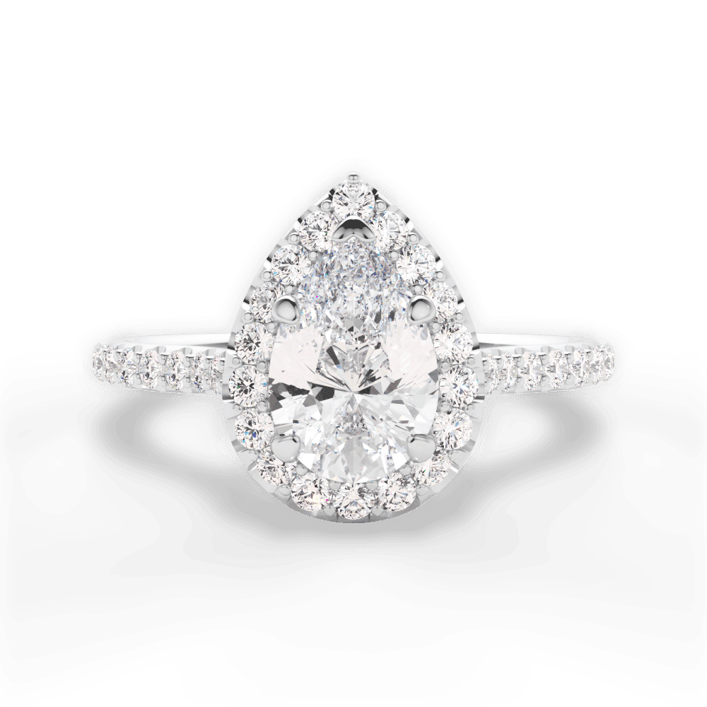 14kt White Gold/18kt White Gold/Platinum/pear/top
