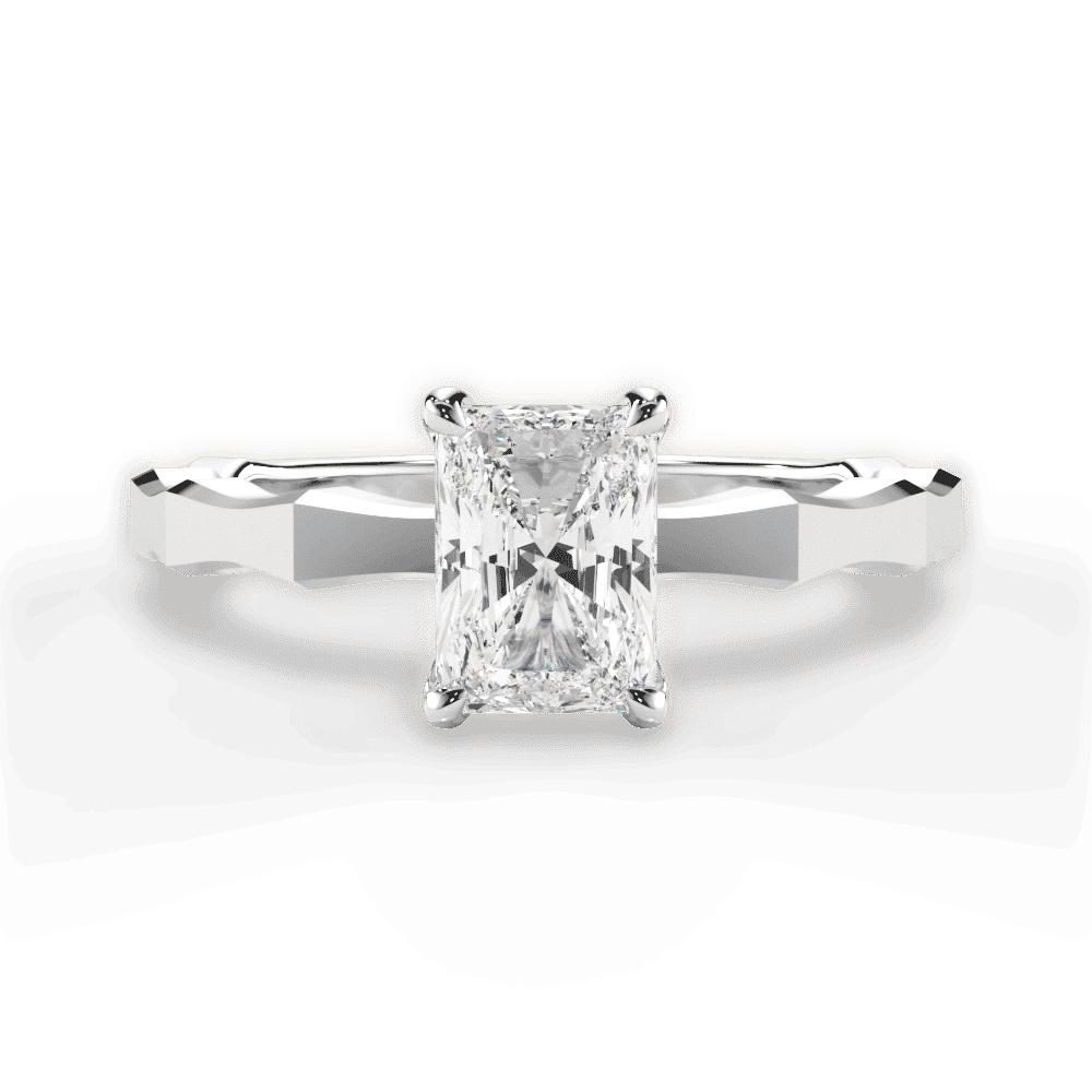 14kt White Gold/18kt White Gold/Platinum/radiant/top
