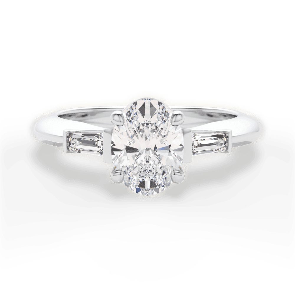 14kt White Gold/18kt White Gold/Platinum/oval/top
