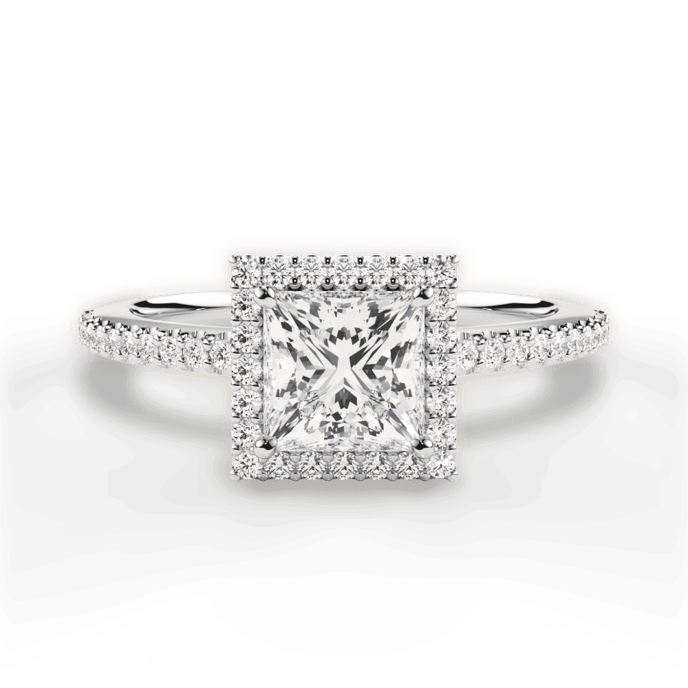 14kt White Gold/18kt White Gold/Platinum/princess/top