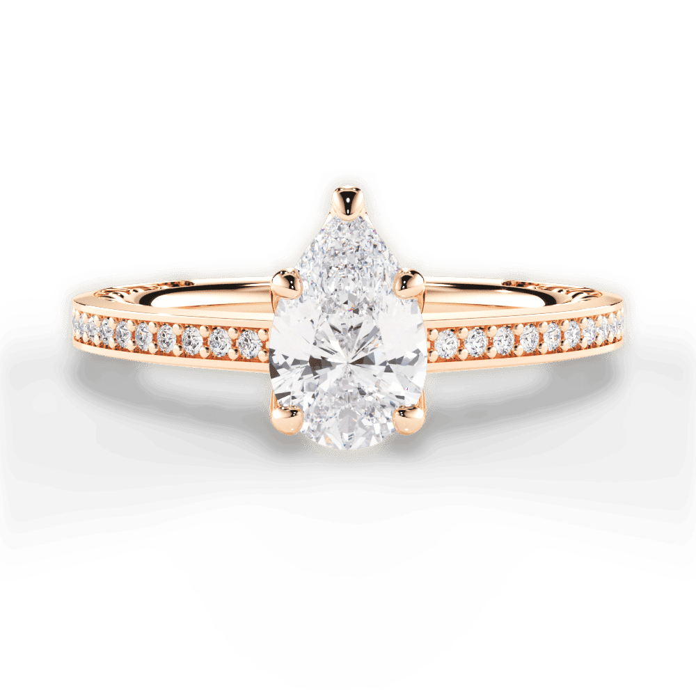 14kt Rose Gold/18kt Rose Gold/pear/top