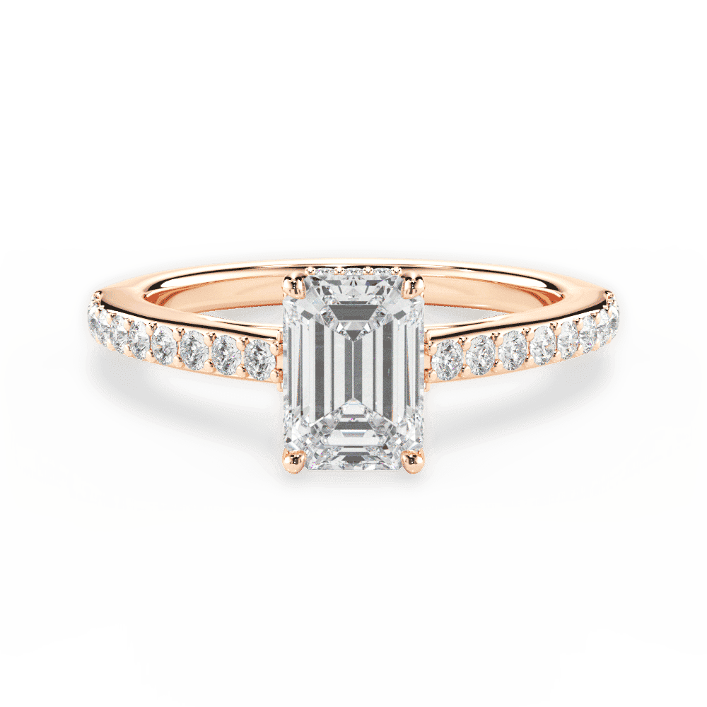 14kt Rose Gold/18kt Rose Gold/emerald/top