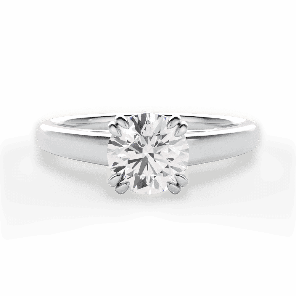 14kt White Gold/18kt White Gold/Platinum/round/top