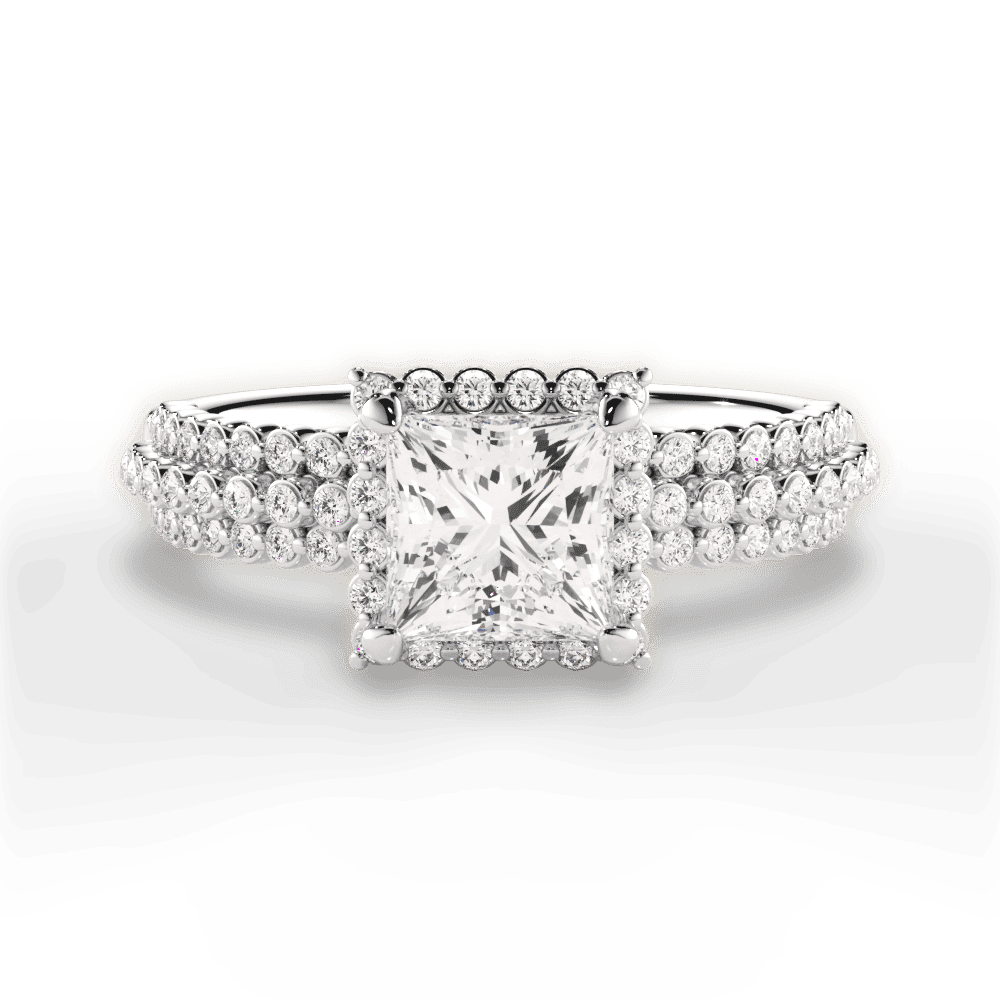 14kt White Gold/18kt White Gold/Platinum/princess/top