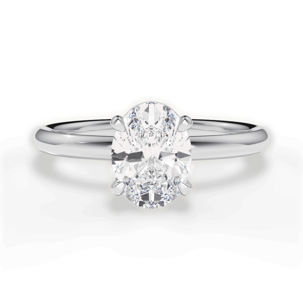 14kt White Gold/18kt White Gold/Platinum/oval/top