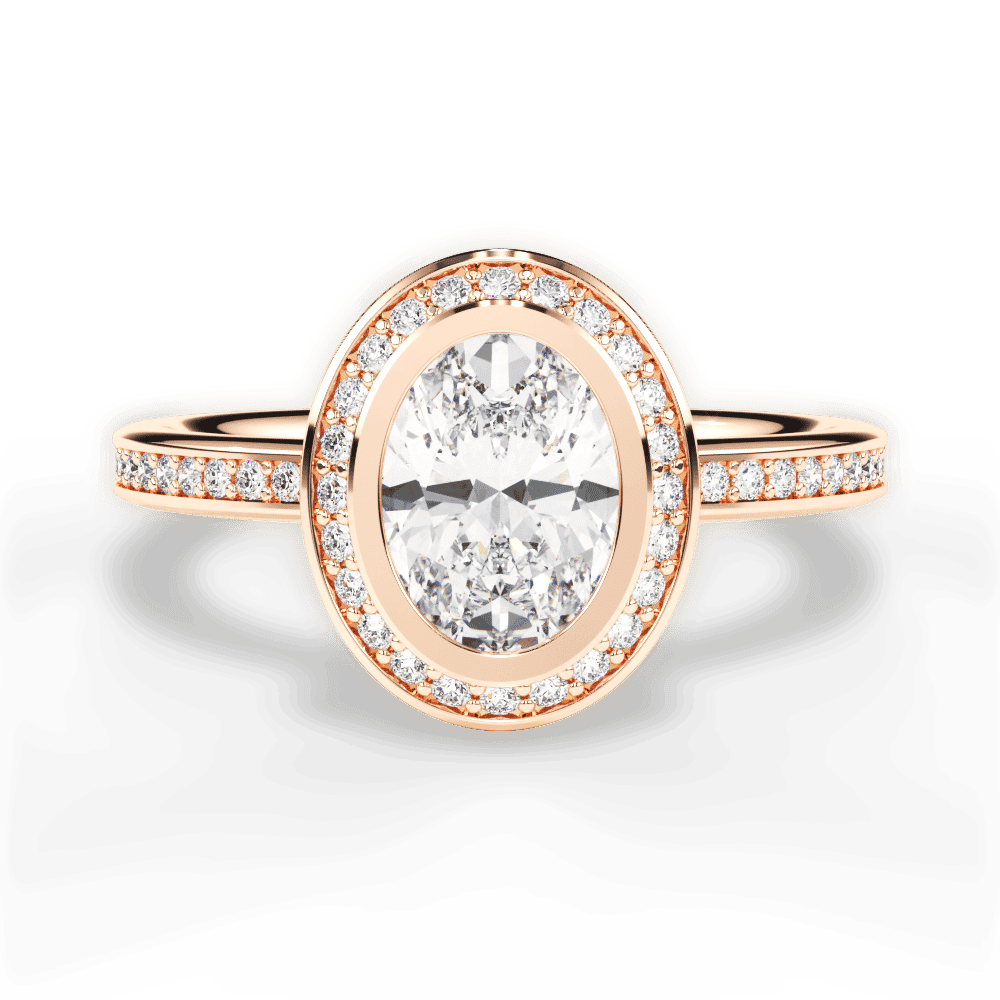 14kt Rose Gold/18kt Rose Gold/oval/top