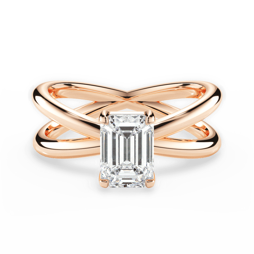 14kt Rose Gold/18kt Rose Gold/emerald/top