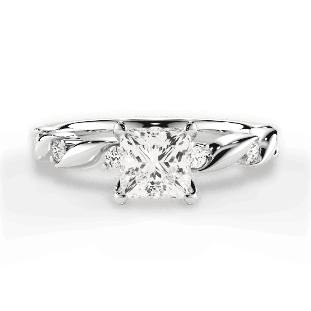 14kt White Gold/18kt White Gold/Platinum/princess/top