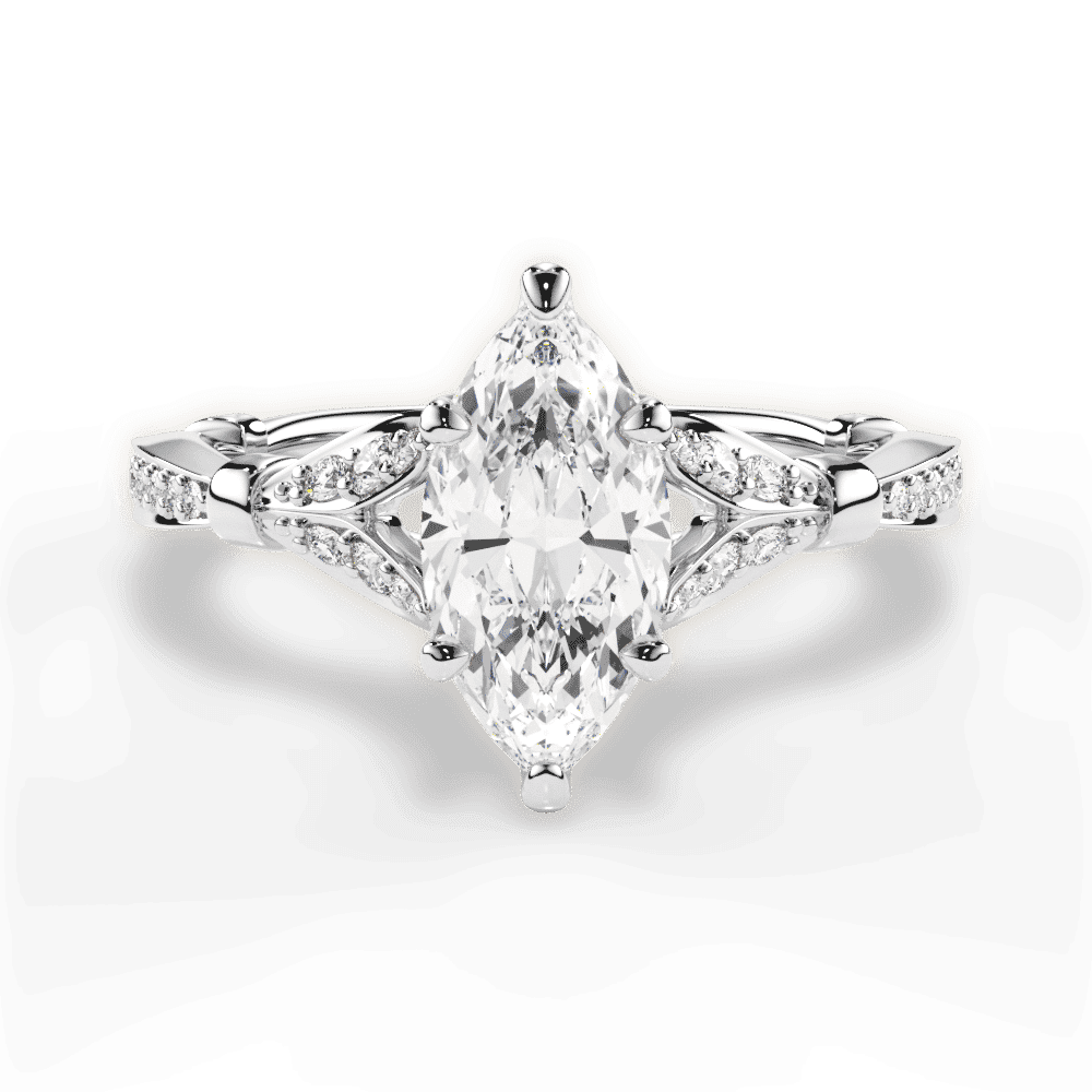 14kt White Gold/18kt White Gold/Platinum/marquise/top