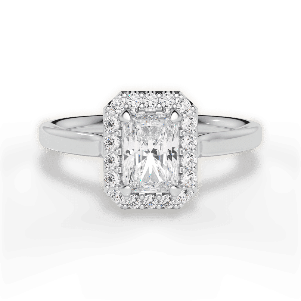 14kt White Gold/18kt White Gold/Platinum/radiant/top