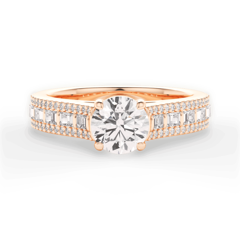 14kt Rose Gold/18kt Rose Gold/round/top