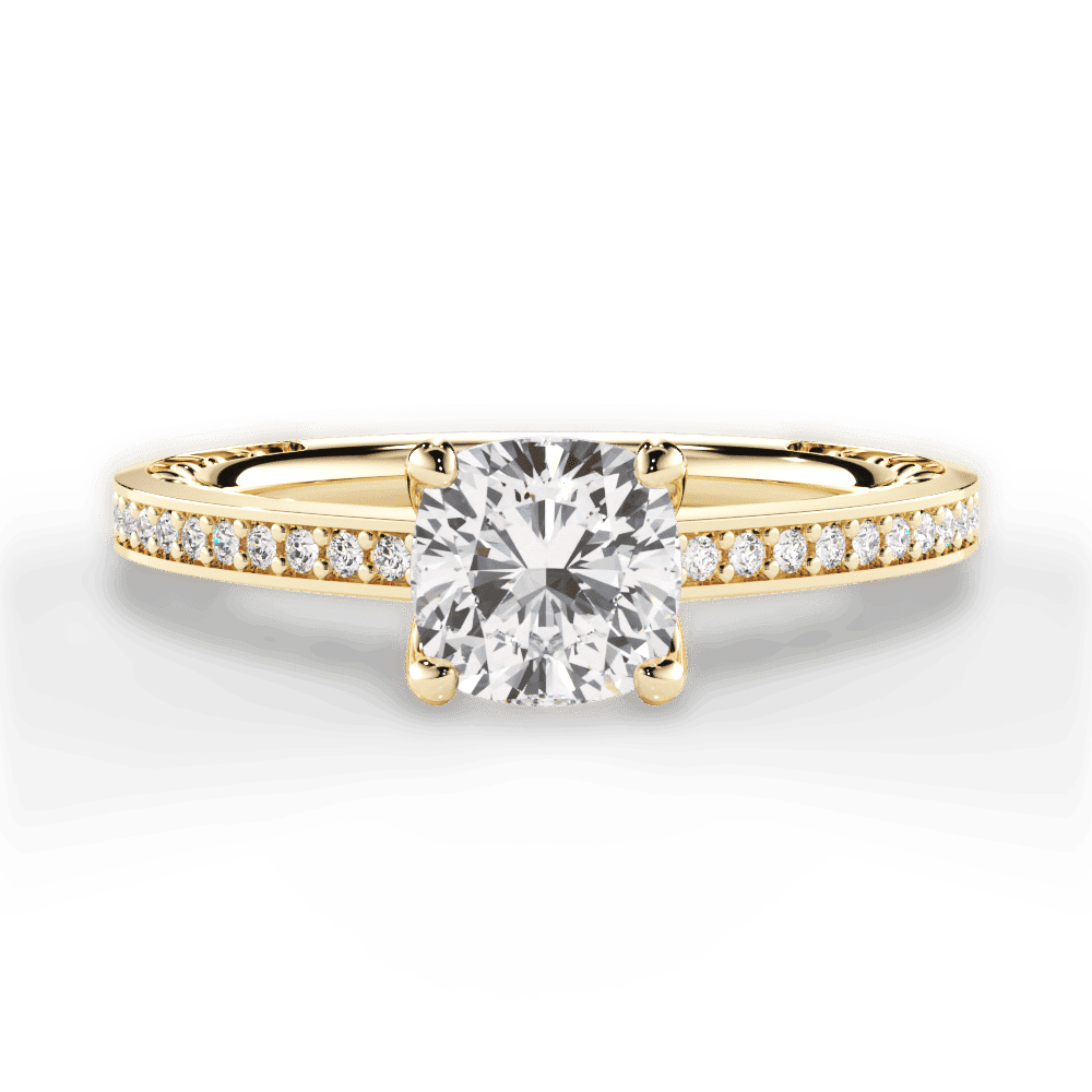 14kt Yellow Gold/18kt Yellow Gold/cushion/top
