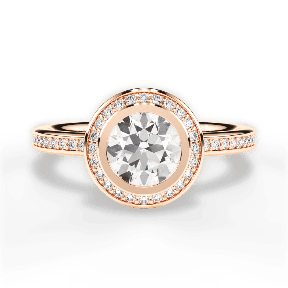 14kt Rose Gold/18kt Rose Gold/round/top