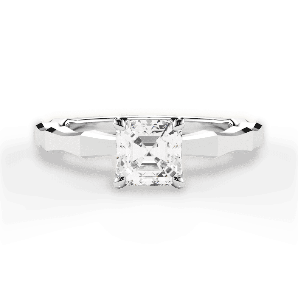 14kt White Gold/18kt White Gold/Platinum/asscher/top