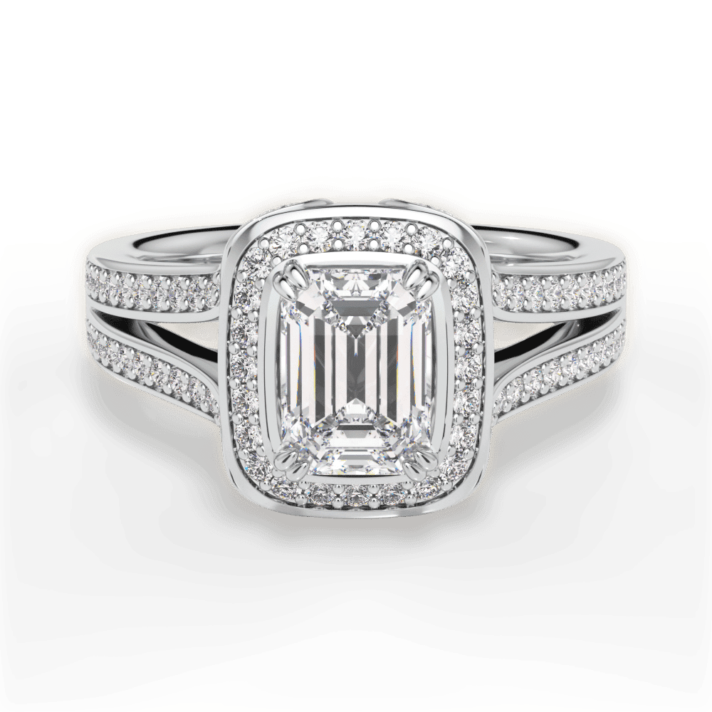 14kt White Gold/18kt White Gold/Platinum/emerald/top