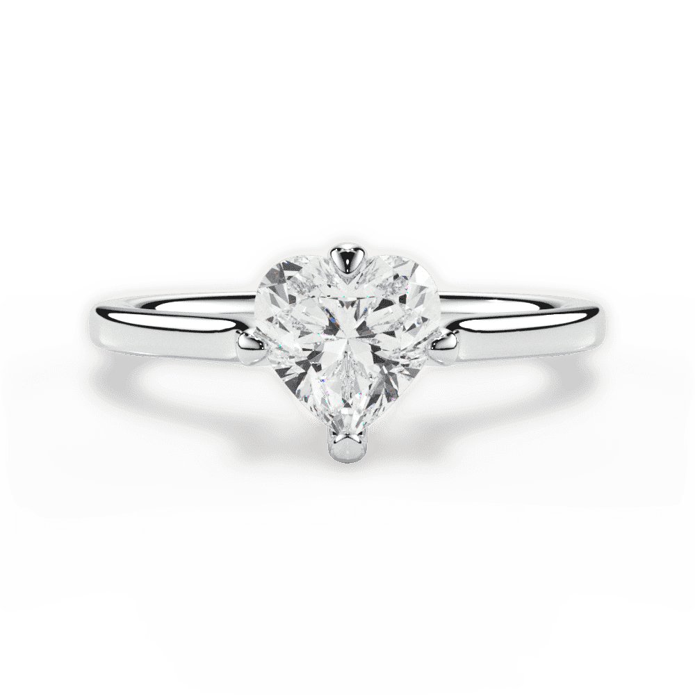 14kt White Gold/18kt White Gold/Platinum/heart/top
