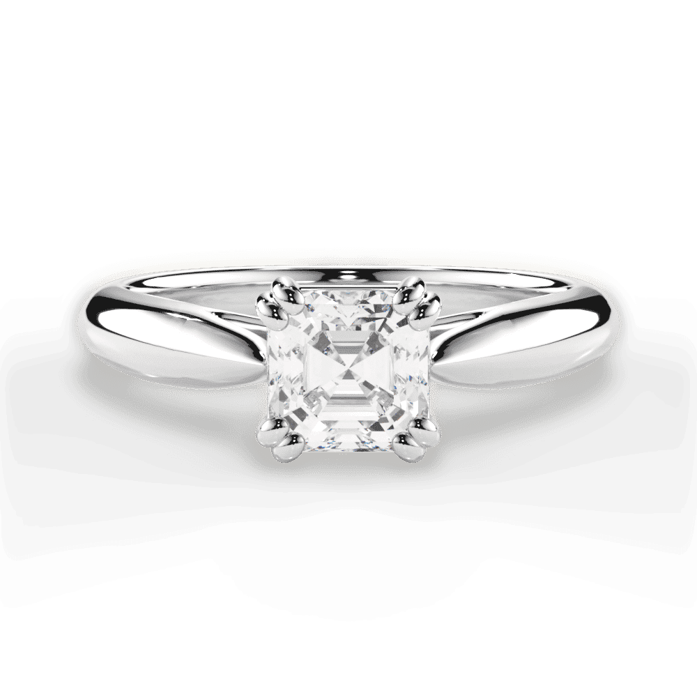 14kt White Gold/18kt White Gold/Platinum/asscher/top