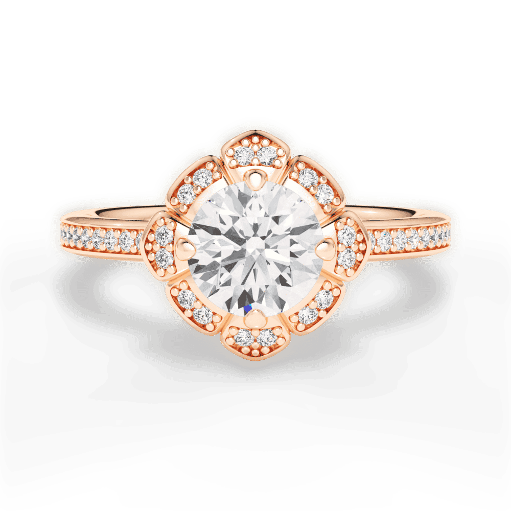 14kt Rose Gold/18kt Rose Gold/round/top