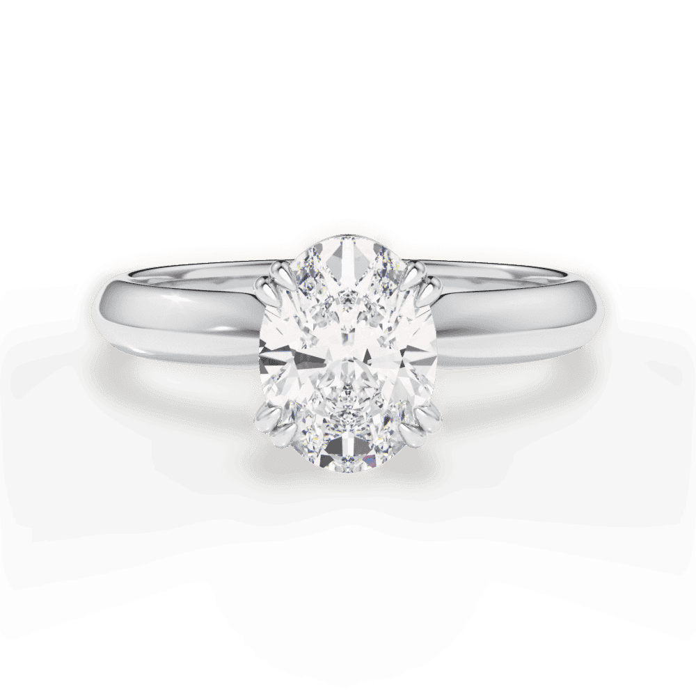 14kt White Gold/18kt White Gold/Platinum/oval/top
