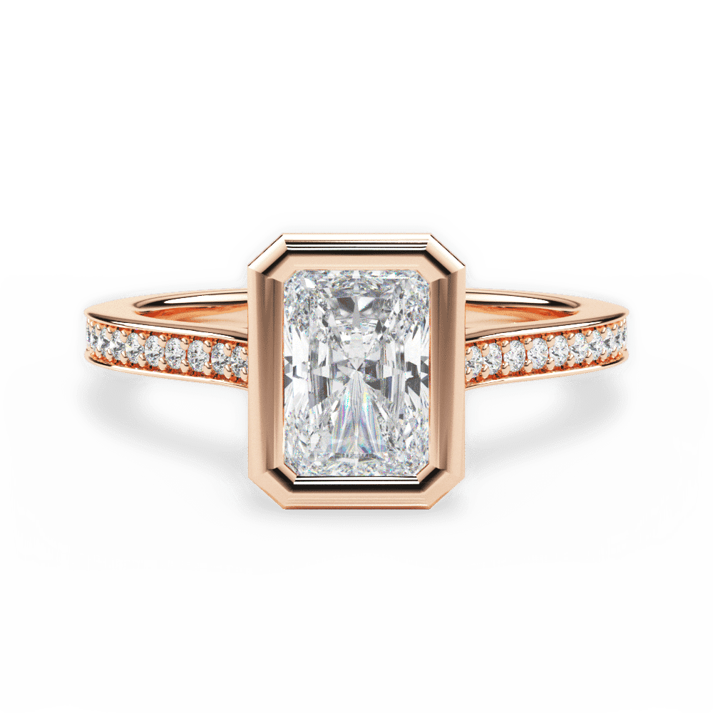 14kt Rose Gold/18kt Rose Gold/radiant/top