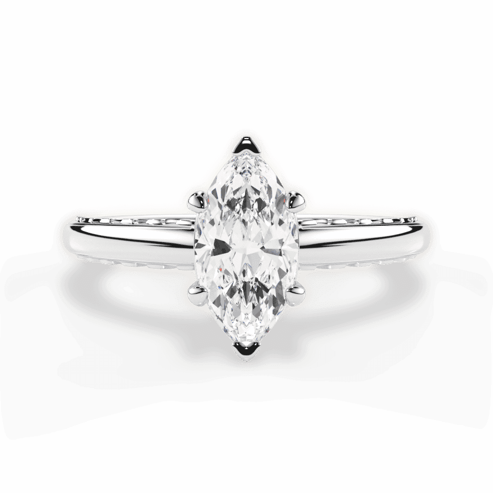 14kt White Gold/18kt White Gold/Platinum/marquise/top