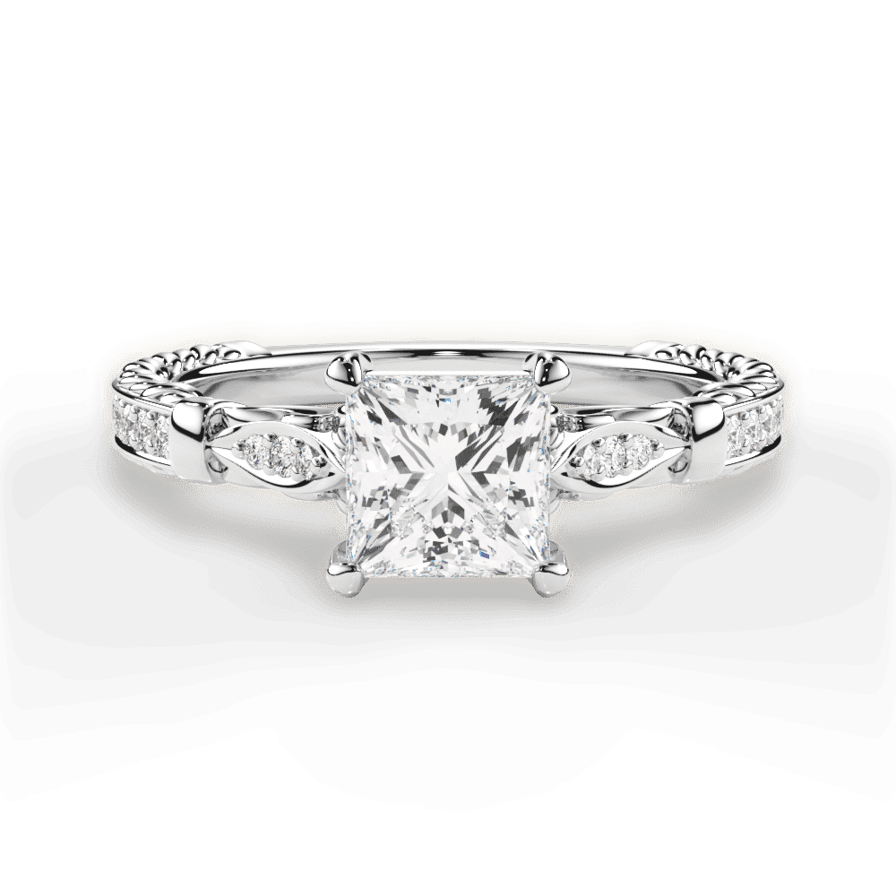 14kt White Gold/18kt White Gold/Platinum/princess/top