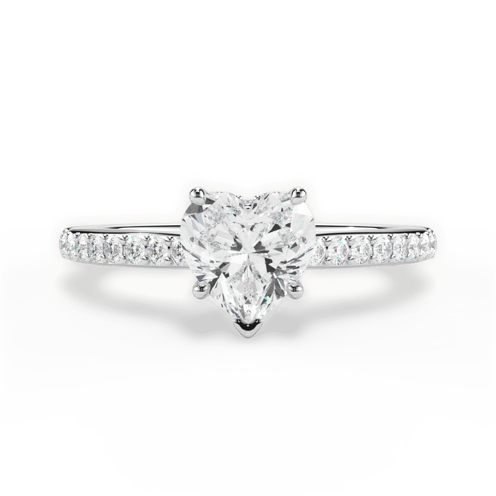 14kt White Gold/18kt White Gold/Platinum/heart/top