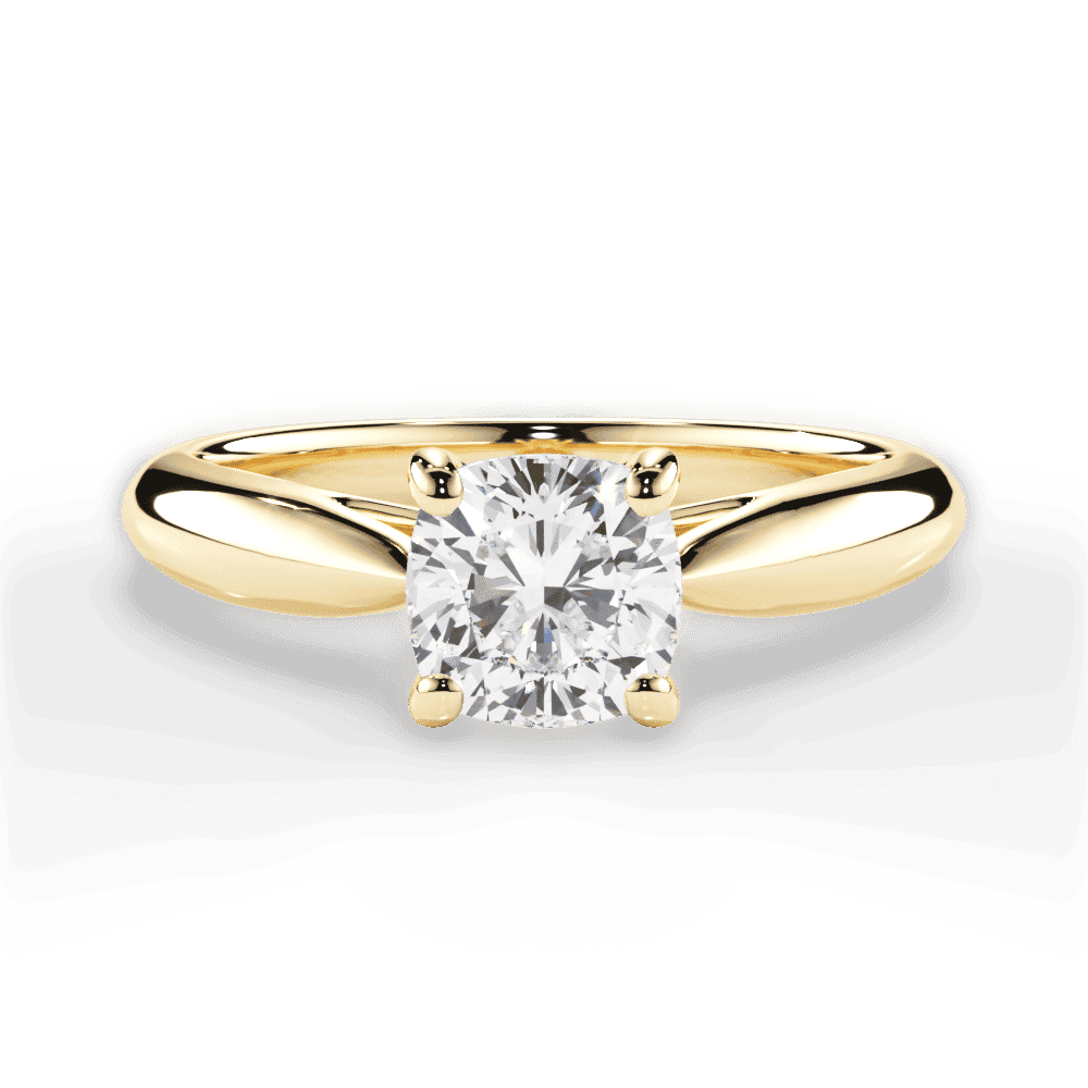 14kt Yellow Gold/18kt Yellow Gold/cushion/top