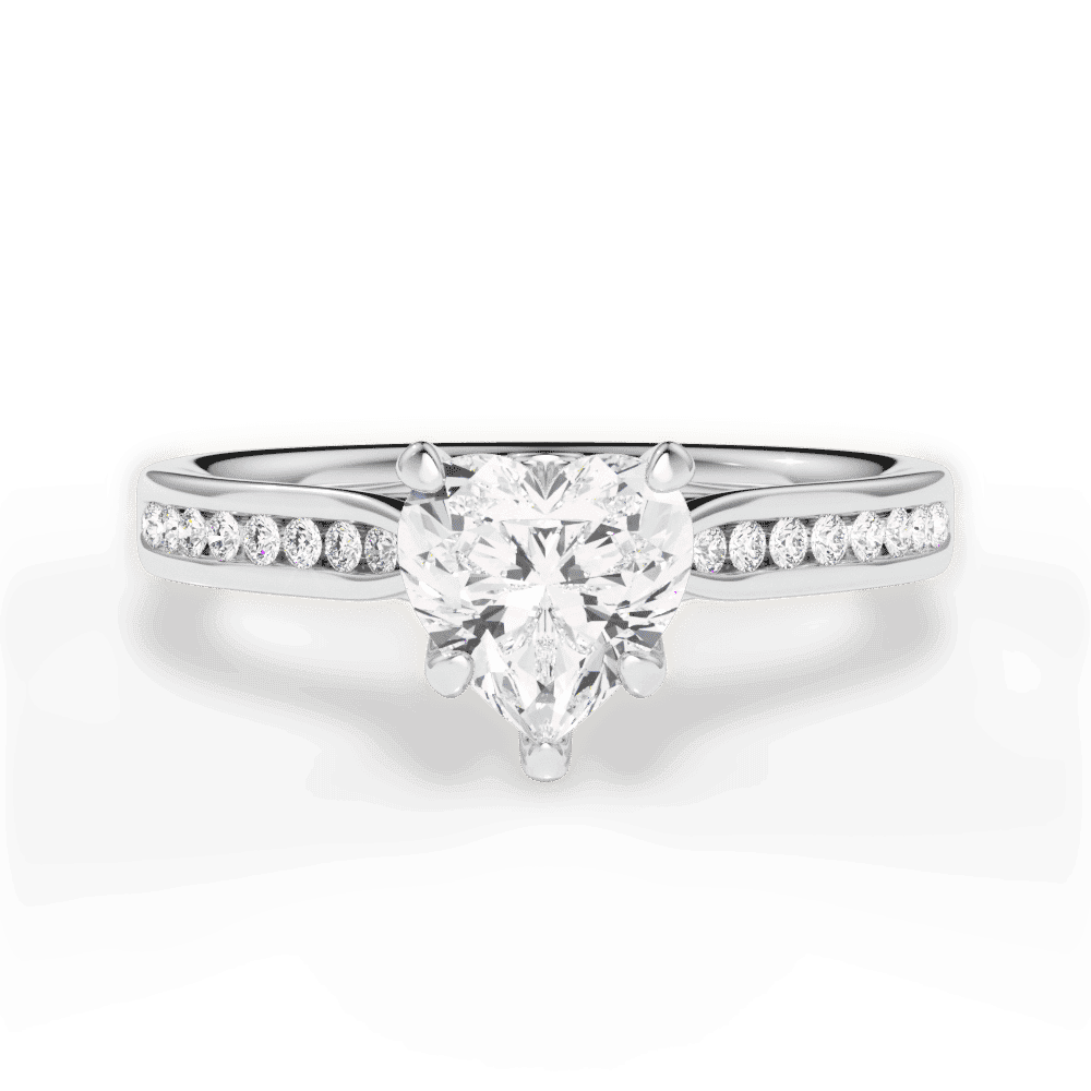 14kt White Gold/18kt White Gold/Platinum/heart/top