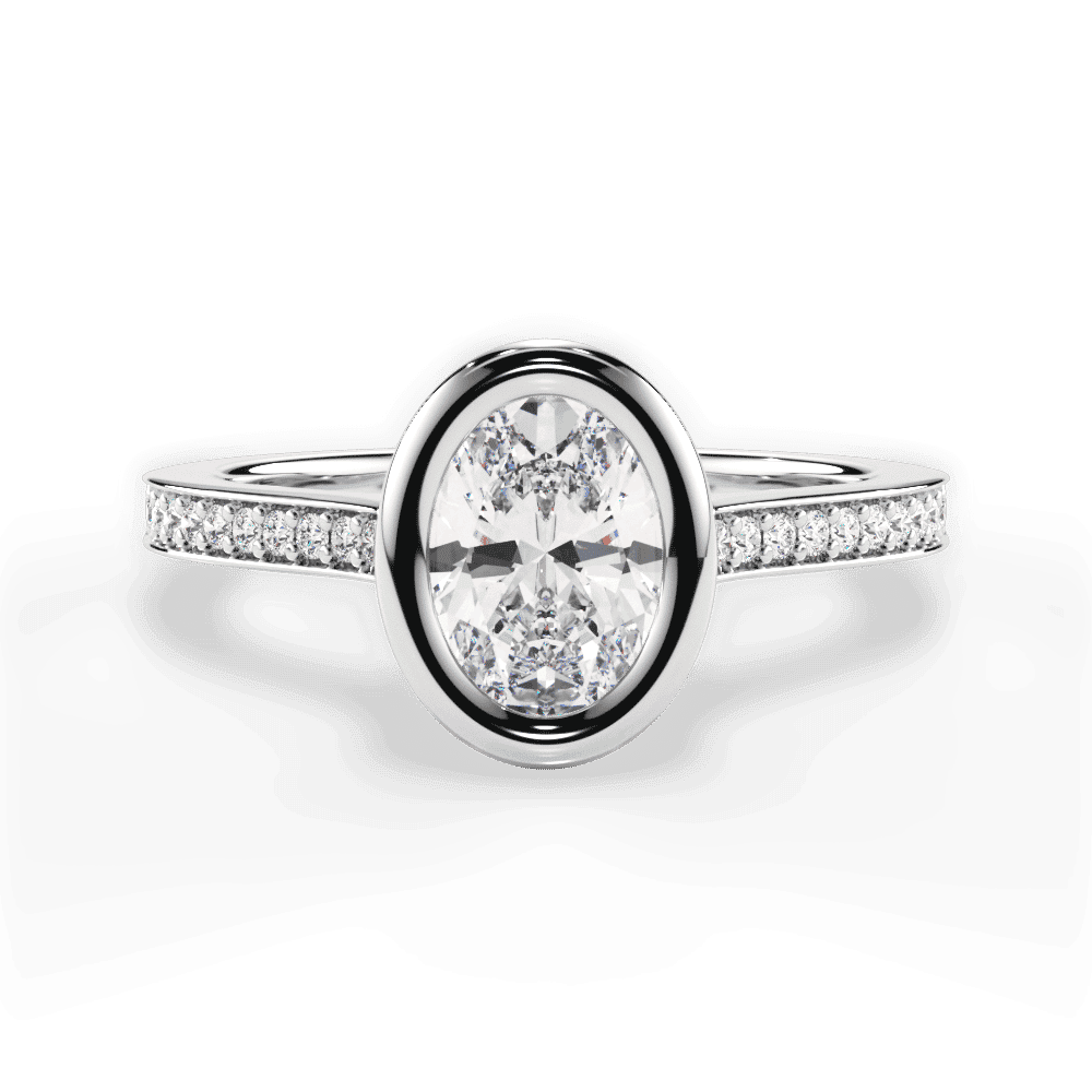 14kt White Gold/18kt White Gold/Platinum/oval/top