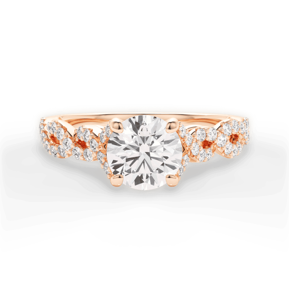 14kt Rose Gold/18kt Rose Gold/round/top