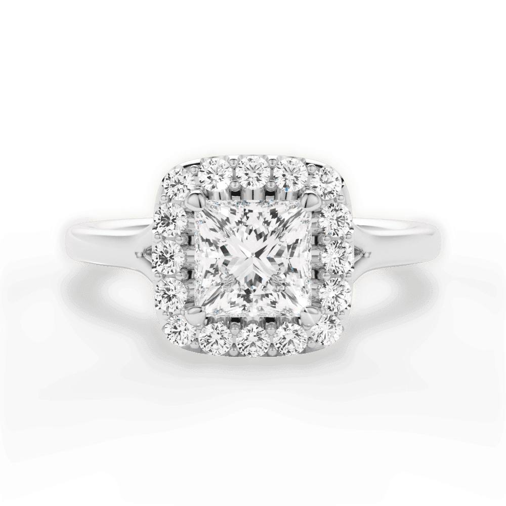 14kt White Gold/18kt White Gold/Platinum/princess/top