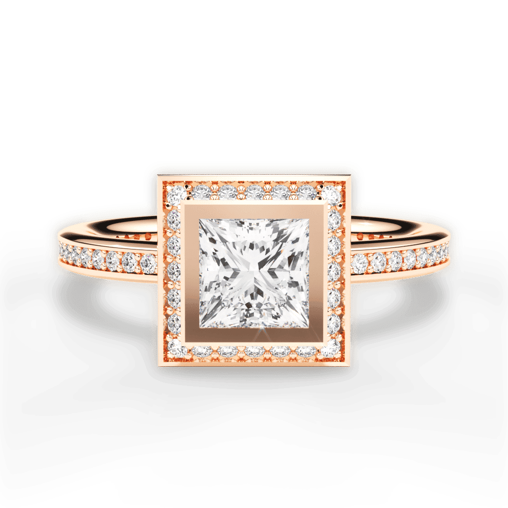 14kt Rose Gold/18kt Rose Gold/princess/top