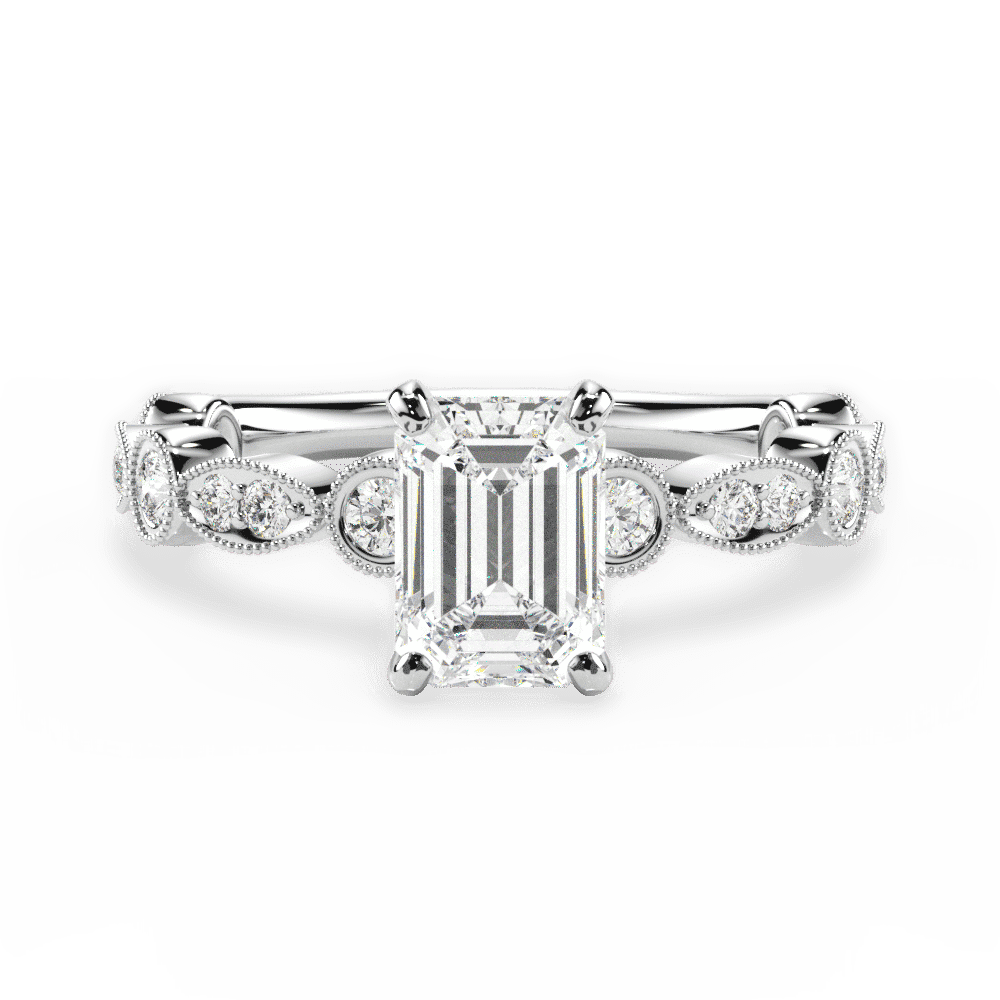 14kt White Gold/18kt White Gold/Platinum/emerald/top
