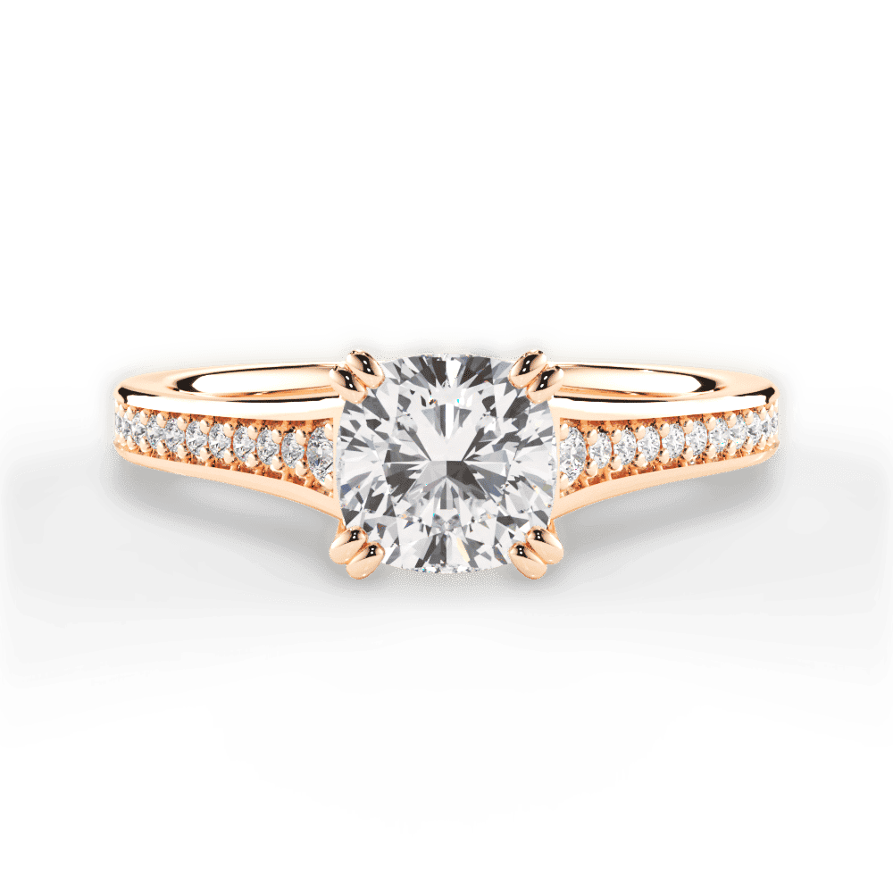 14kt Rose Gold/18kt Rose Gold/cushion/top