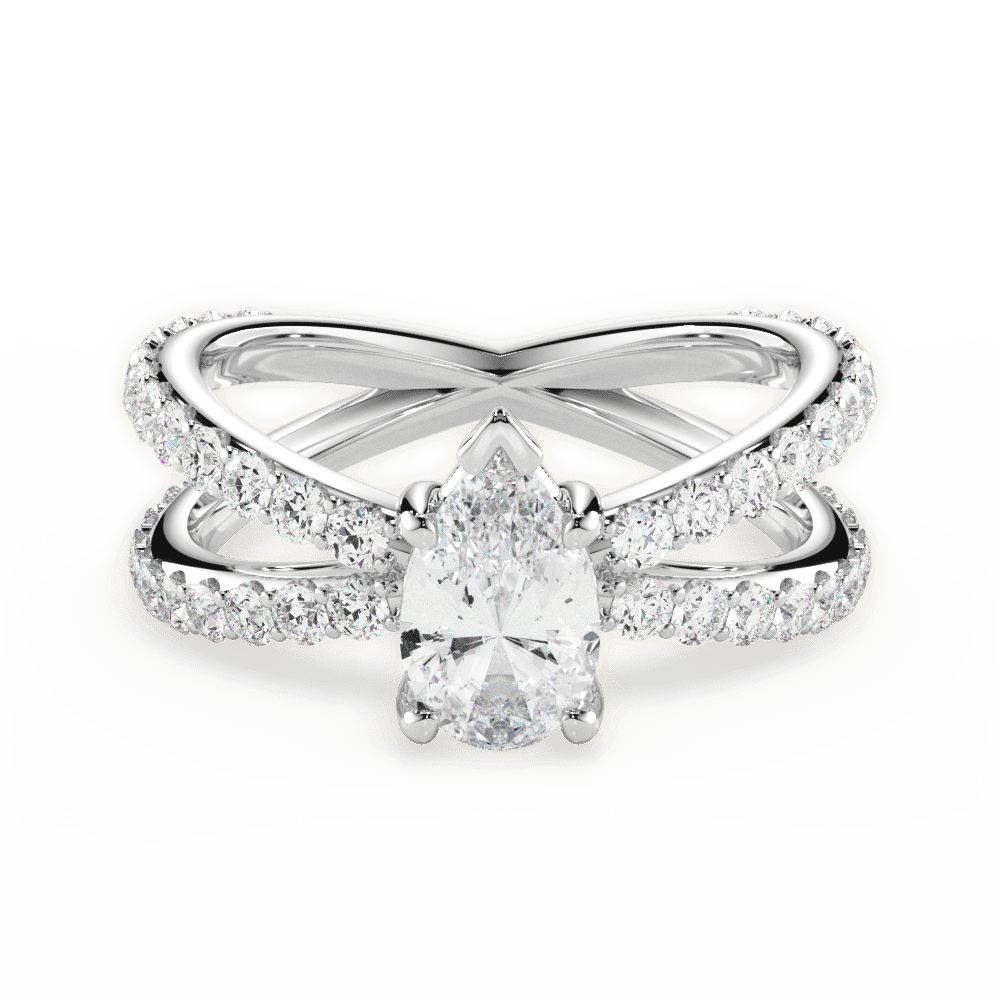 14kt White Gold/18kt White Gold/Platinum/pear/top
