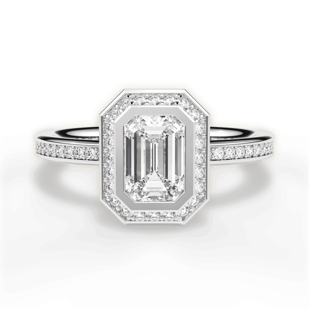14kt White Gold/18kt White Gold/Platinum/emerald/top