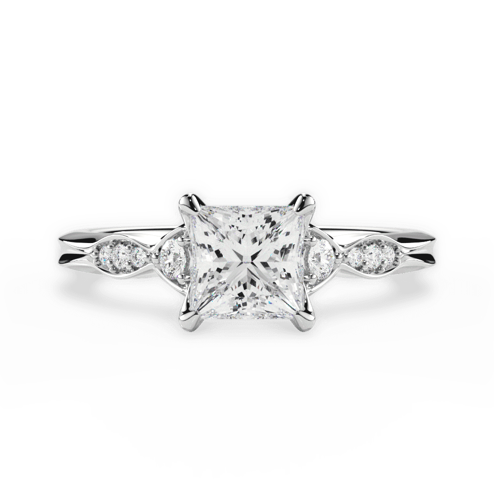 14kt White Gold/18kt White Gold/Platinum/princess/top