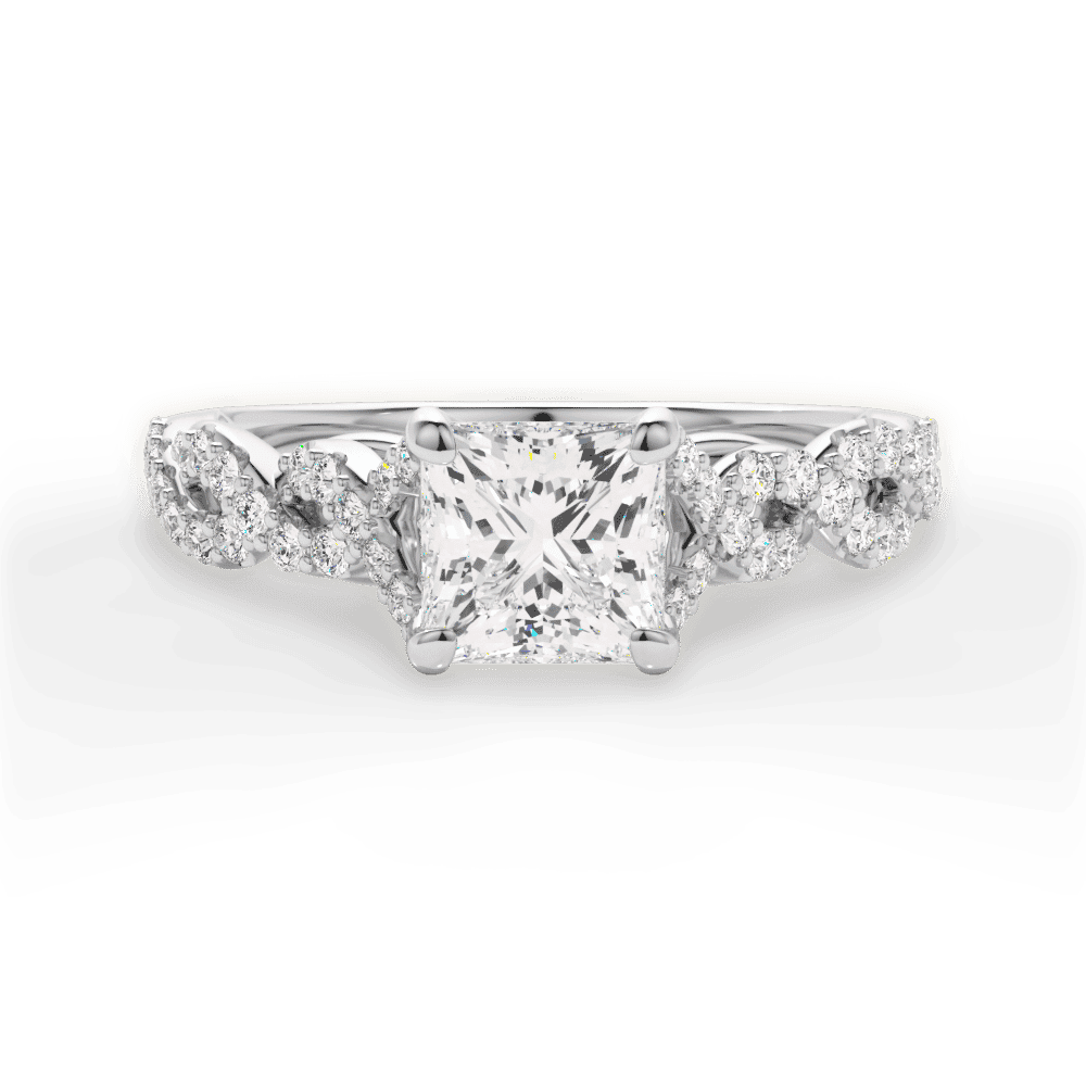14kt White Gold/18kt White Gold/Platinum/princess/top