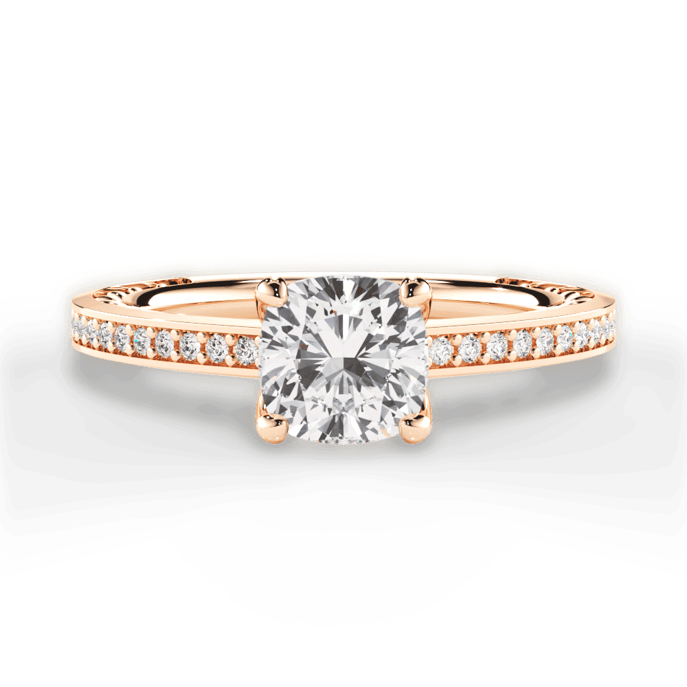 14kt Rose Gold/18kt Rose Gold/cushion/top