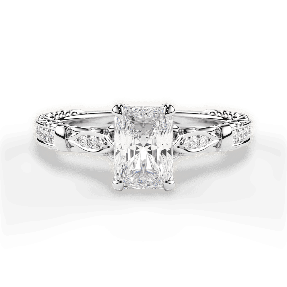 14kt White Gold/18kt White Gold/Platinum/radiant/top