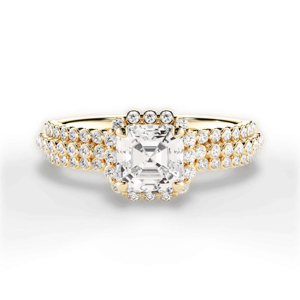 14kt Yellow Gold/18kt Yellow Gold/asscher/top