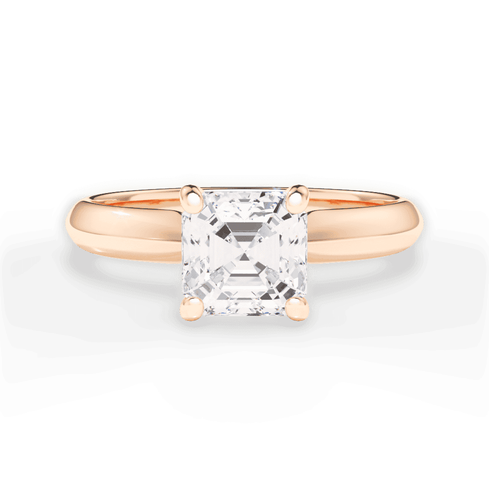 14kt Rose Gold/18kt Rose Gold/asscher/top