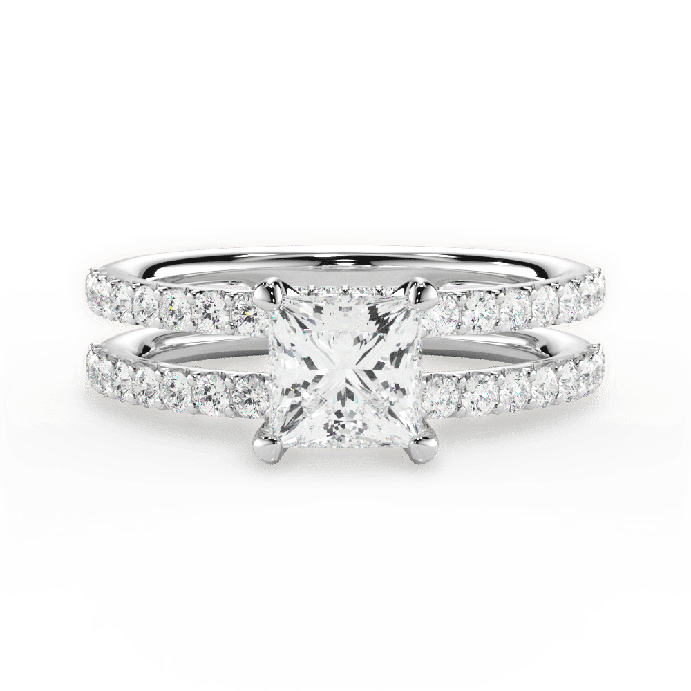 14kt White Gold/18kt White Gold/Platinum/princess/top