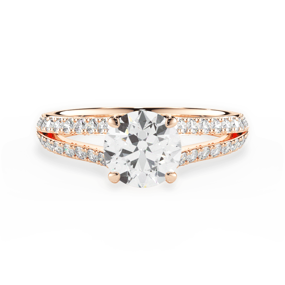 14kt Rose Gold/18kt Rose Gold/round/top