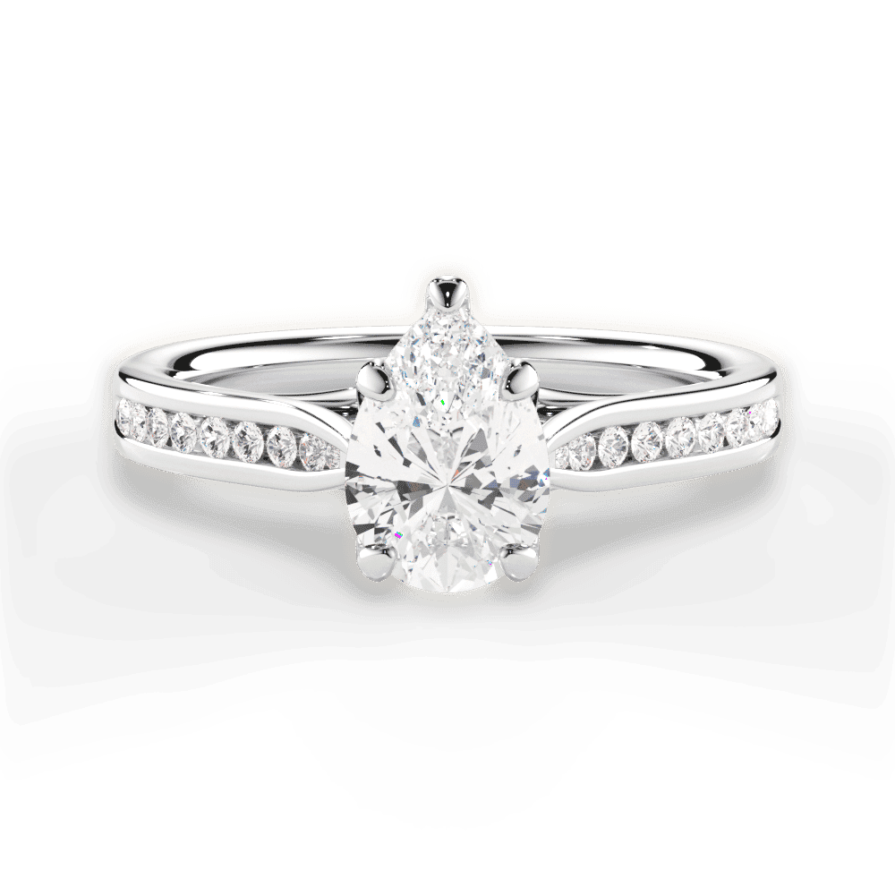 14kt White Gold/18kt White Gold/Platinum/pear/top